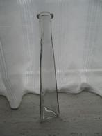 Hoge Smalle Glazen Vaas 3-kantig Vintage, Ophalen of Verzenden