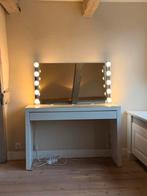 IKEA Malm kaptafel met spiegel en lampen, Huis en Inrichting, Ophalen, 100 tot 150 cm, Minder dan 100 cm, Glas