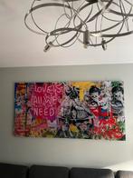 Plexiglas schilderij banksy love is all we need.200x100, Antiek en Kunst, Ophalen