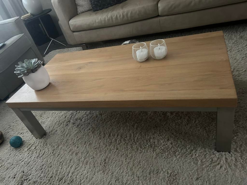 Eiken salontafel, 100 tot 150 cm, Verzenden, Eikenhout, 50 tot 100 cm