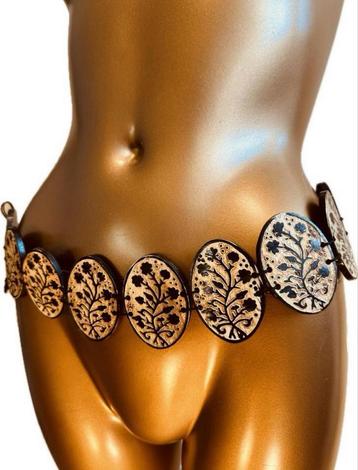 Houten lichtgewicht bohemian ketting riem ceintuur  80 cm beschikbaar voor biedingen