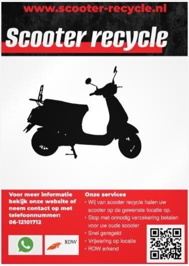 Scooter recycle/sloopscooter ophalen!, Fietsen en Brommers, Brommeronderdelen | Scooters, Ophalen