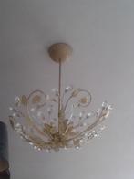 KROONLUCHTER ~ met KRISTALLEN Bloemknoppen ~ DESIGN Italy, Ophalen of Verzenden, Zo goed als nieuw, Glas, Italiaans Design