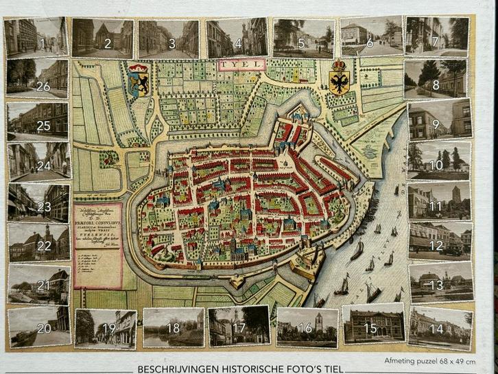 Legpuzzel  Tiel 1000 stukjes (1649 kaart van Blaeu), Boeken, Geschiedenis | Stad en Regio, Zo goed als nieuw, Ophalen of Verzenden