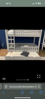 Stevig, robuust grijs houten stapelbed, Ophalen, 90 cm, 160 tot 180 cm, Tweepersoons