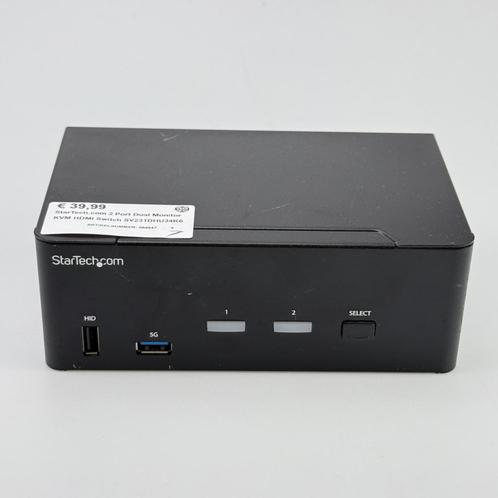 StarTech 2 Port Dual Monitor KVM HDMI Switch SV231DHU34K6, Computers en Software, Monitoren, Zo goed als nieuw