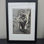 Jan Schonk (1889-1967) "Leeuw" houtsnede of linosnede, Ophalen of Verzenden