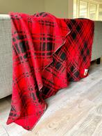 Leuke dunne vintage wollen plaid picknickdeken geblokt, Huis en Inrichting, Ophalen of Verzenden, Gebruikt