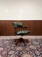 Klassiek Engels Chesterfield Bureaustoel, Ophalen, Zo goed als nieuw, Groen, Bureaustoel