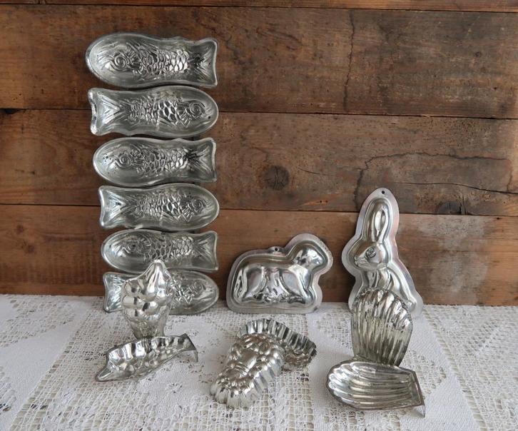 Vorm voor chocolade, cake, paté, pudding vissen 6 aan elkaar, Antiek en Kunst, Curiosa en Brocante, Ophalen of Verzenden