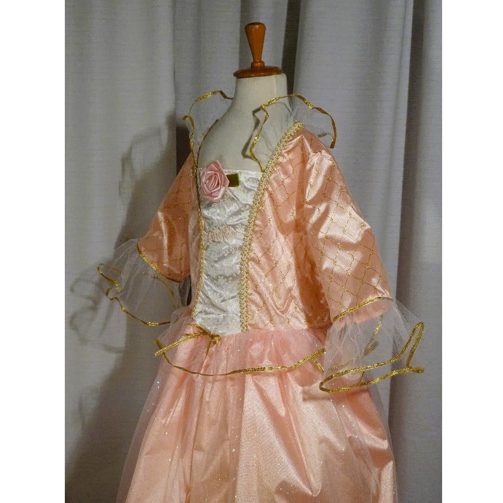 Nieuwe Barbie Lange Zalm-Roze Prinsessenjurk Maat 134, Kinderen en Baby's, Carnavalskleding en Verkleedspullen, Ophalen of Verzenden