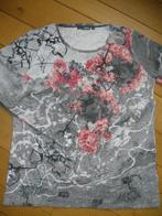 CHARLES VÖGELE t- shirt grijs ecru rood bloem maat M - nieuw, Kleding | Dames, T-shirts, Maat 38/40 (M), Charles Vogele, Nieuw