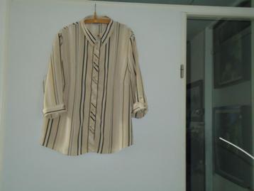 blouse mt 50 beige met strepen beschikbaar voor biedingen