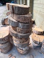 Eiken Houten Schijven, Doe-het-zelf en Verbouw, Hout en Planken, Ophalen, Gebruikt, 25 tot 50 mm, Eiken