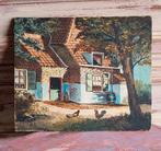 Oud/Landelijk Tafereel/Paneeltje/Olieverf, Antiek en Kunst, Ophalen of Verzenden