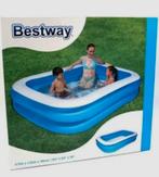 Bestway - Deluxe rechthoekig blauw opblaasbzwembad, met pomp, Minder dan 80 cm, Ophalen of Verzenden, 200 tot 400 cm, Rechthoekig