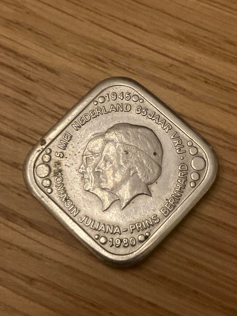 Nederland 35 jaar vrij–herdenkingspenning 5 cent (1945–1980), Postzegels en Munten, Munten | Nederland, Koningin Juliana, Verzenden