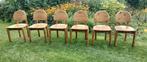 6 vintage Rainer Daumiller deense grenen eetkamer stoelen, Bruin, Vintage, Ophalen of Verzenden, Zo goed als nieuw