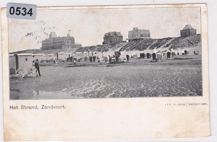 150534 Het Strand Zandvoort mooie 120 jaar oude kaart 1902, Verzamelen, Ansichtkaarten | Nederland, Gelopen, Noord-Holland, Voor 1920