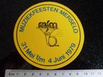 2x sticker muziekfeesten merselo 1979 logo embleem, Verzenden, Zo goed als nieuw, Overige typen