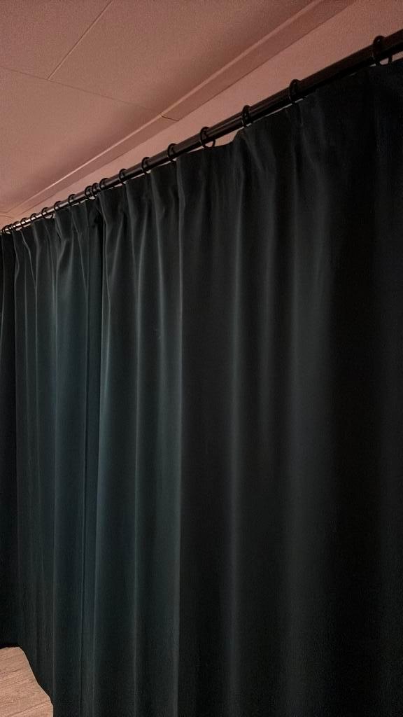 Emerald Groene Gordijnen ikea, Huis en Inrichting, Stoffering | Gordijnen en Lamellen, Gebruikt, 200 cm of meer, 100 tot 150 cm
