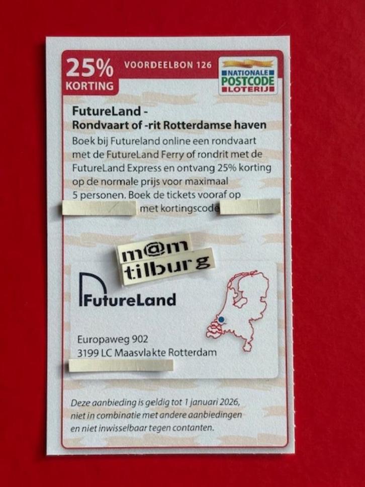 (126) FutureLand: Rondvaart of-rit Rotterdamse haven, Tickets en Kaartjes, Kortingen en Cadeaubonnen, Drie personen of meer, Overige typen