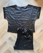 ZGAN zwart zijde look pyjama nachtkleding S broek shirt set, Ophalen of Verzenden, Zo goed als nieuw, Maat 36 (S)