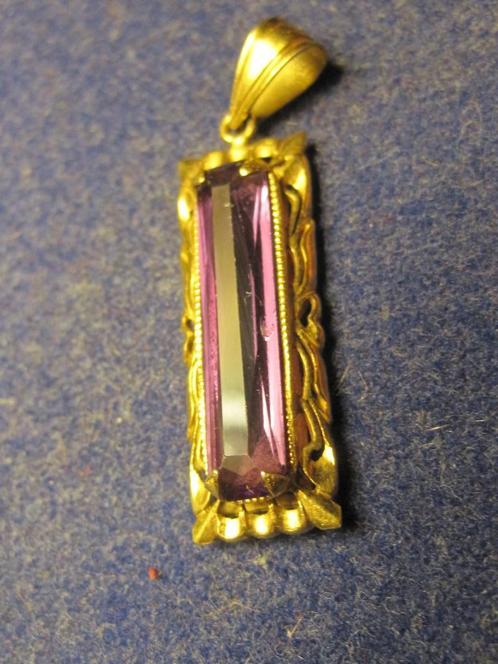 Antiek natuurlijk spinel 18K gouden hanger mooie design &&&, Sieraden, Tassen en Uiterlijk, Antieke sieraden, Hanger, Goud, Met edelsteen