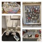 Brocante oude glazen kerstballen & pieken, Ophalen, Gebruikt, Nvt, Nvt