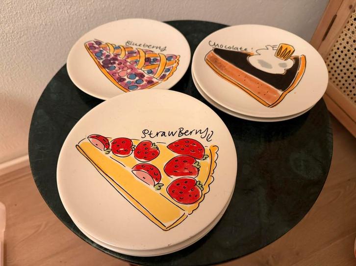 Blond Amsterdam 6x gebaksbord pie serie, Huis en Inrichting, Keuken | Servies, Zo goed als nieuw, Bord(en), Blond Amsterdam, Aardewerk