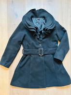 Elegante zwarte dames jas met prachtige tulp kraag, Maat 42/44 (L), Ophalen of Verzenden, Zo goed als nieuw, Zwart