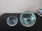 Vintage glazen bollen/ presse papier met bubbels, Ophalen of Verzenden