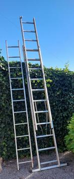Uitschuifbare aluminium ladder 3x3 meter, Ophalen, Zo goed als nieuw, Opvouwbaar of Inschuifbaar, 4 meter of meer