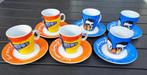 Vintage 6 x koffie kopjes met schotel van Herman brood, Ophalen