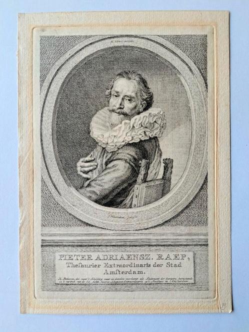 Pieter Adriaensz Raep - J.Houbraken, Antiek en Kunst, Kunst | Etsen en Gravures, Ophalen of Verzenden