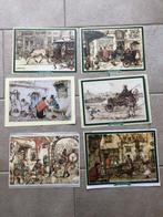 Anton Pieck gladde print tekeningen 6 stuks gladder papier, Ophalen, Gebruikt, 1980 tot heden, Prent