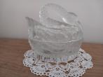 Vintage botervloot geperst glas zwaan , jaren 60., Verzenden, Overige typen, Overige stijlen, Glas