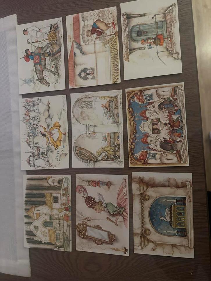 Efteling kaarten Anton Pieck in origineel mapje, Verzamelen, Ansichtkaarten | Nederland, Ongelopen, Noord-Brabant, 1960 tot 1980