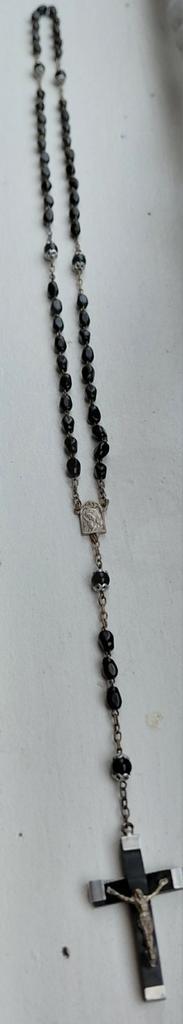 Zwarte Rozenkrans met Kruis, Antiek en Kunst, Antiek | Religie, Ophalen of Verzenden