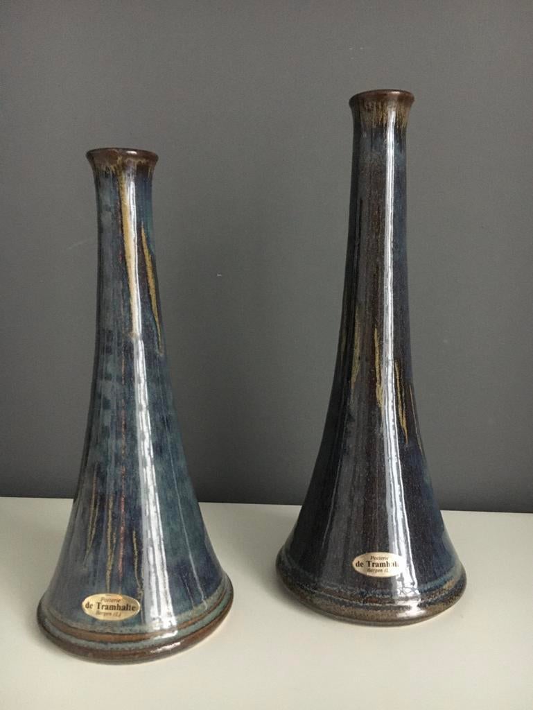 Keramiek Vazen “de Tramhalte” 25 en 22 cm, Overige kleuren, Aardewerk of Porselein, Nieuw, Ophalen of Verzenden