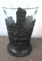 glas met houder van tin met afbeeldingen van Krefeld, Antiek en Kunst, Ophalen of Verzenden