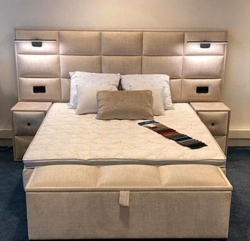 Boxspring met opbergruimte, Huis en Inrichting, Slaapkamer | Bedden, Nieuw, Tweepersoons, 200 cm, Stof, Ophalen of Verzenden