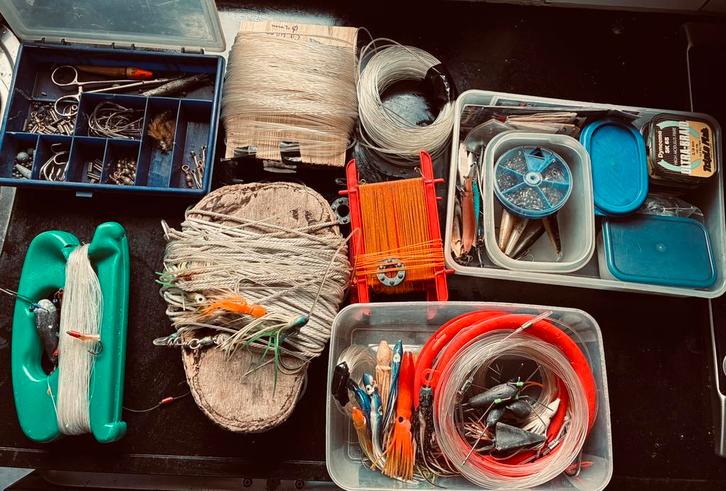 Zeevis gerei, uitgebreide set, Watersport en Boten, Hengelsport | Zeevissen, Gebruikt, Complete set, Ophalen of Verzenden