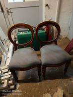 Biedermeier eetkamerstoelen - Mahoniehout - Set van 2, Hout, Gebruikt, Twee, Ophalen of Verzenden