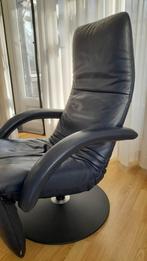 Jori relax fauteuil donkerblauw design, Huis en Inrichting, Fauteuils, Gebruikt, Leer, Ophalen of Verzenden, 50 tot 75 cm
