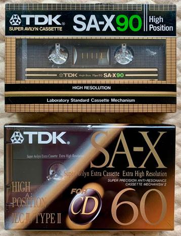 2 NOS TDK SA-X90 SA-X60 cassettebandjes NIEUW SA-X SAX 60 90 beschikbaar voor biedingen