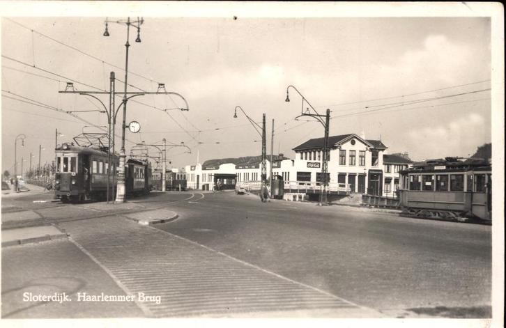 Amsterdam - Sloterdijk, Haarlemmerbrug met Tram, Gel.1948, Verzamelen, Ansichtkaarten | Nederland, Gelopen, Noord-Holland, 1940 tot 1960