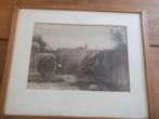 Litho prent boer en boerin in korenveld, Antiek en Kunst, Kunst | Litho's en Zeefdrukken, Ophalen