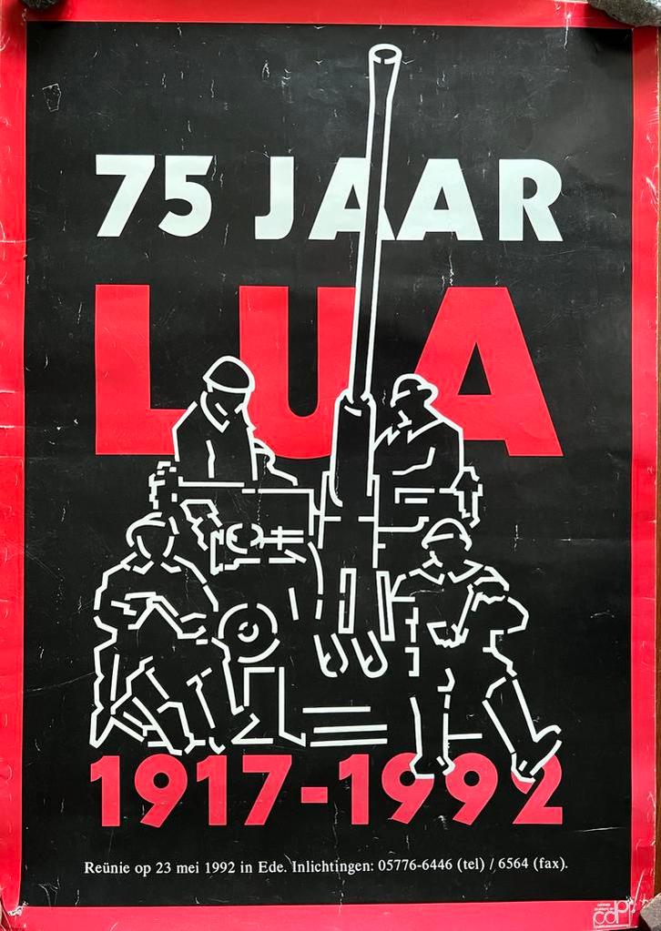 Poster LUA 75 Jaar - 1917-1992, Verzamelen, Militaria | Algemeen, Landmacht, Foto of Poster, Nederland, Ophalen