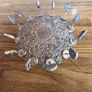 Djokja Zilveren Cocktailprikkers met Houder beschikbaar voor biedingen